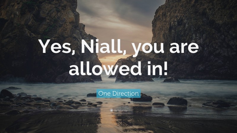 One Direction Quote: “Yes, Niall, you are allowed in!”