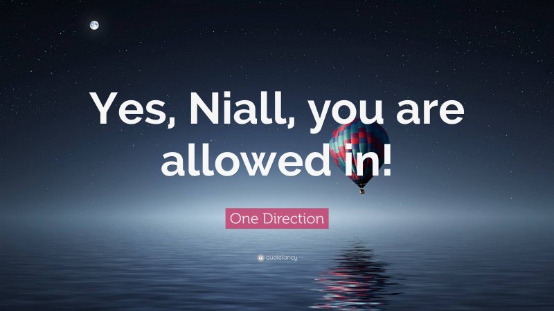 One Direction Quote: “Yes, Niall, you are allowed in!”