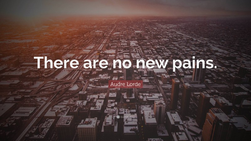 Audre Lorde Quote: “There are no new pains.”
