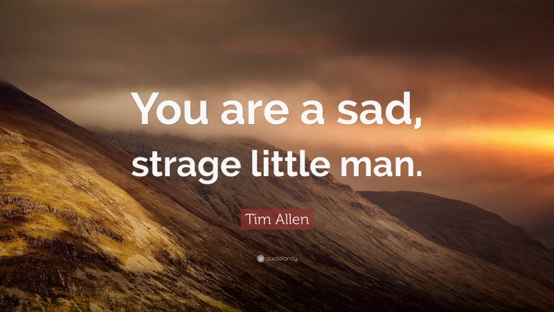 Tim Allen Quote: “You are a sad, strage little man.”