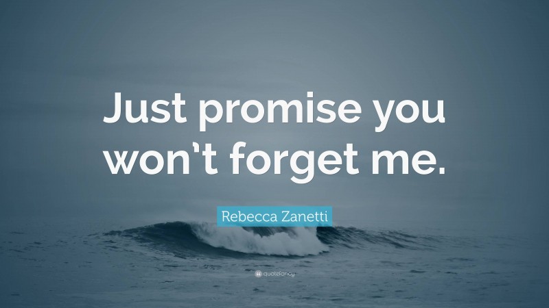 Rebecca Zanetti Quote: “Just promise you won’t forget me.”