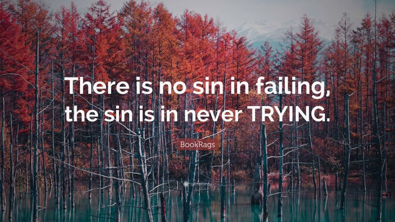 BookRags Quote: “There is no sin in failing, the sin is in never TRYING.”