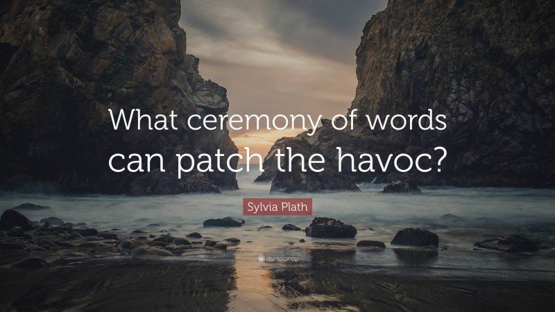 Sylvia Plath Quote: “What ceremony of words can patch the havoc?”