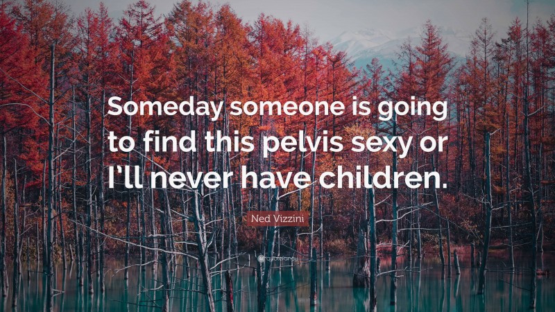 Ned Vizzini Quote: “Someday someone is going to find this pelvis sexy or I’ll never have children.”