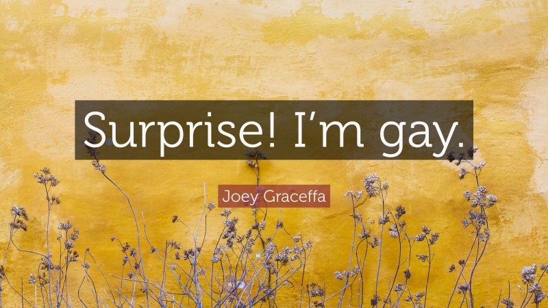 Joey Graceffa Quote: “Surprise! I’m gay.”