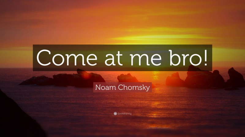 Noam Chomsky Quote: “Come at me bro!”