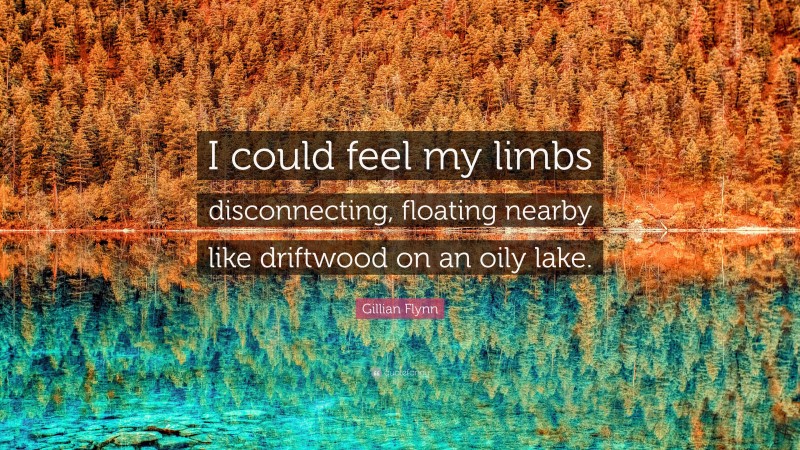 Gillian Flynn Quote: “I could feel my limbs disconnecting, floating nearby like driftwood on an oily lake.”