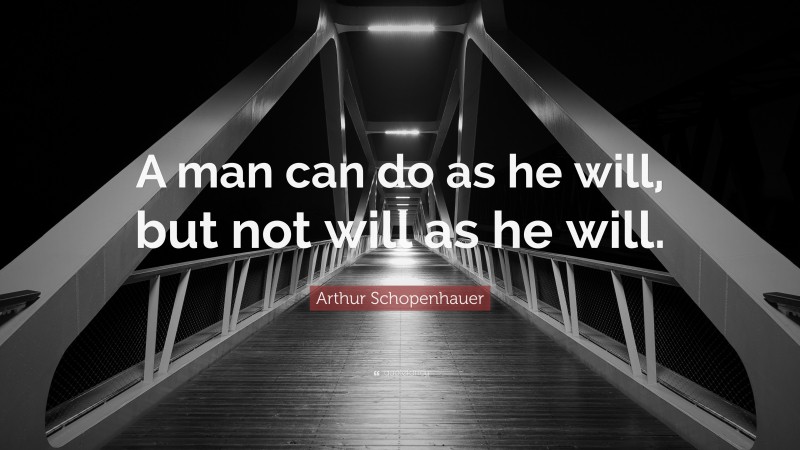 Arthur Schopenhauer Quote: “A man can do as he will, but not will as he will.”