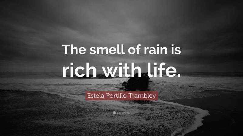 Estela Portillo Trambley Quote: “The smell of rain is rich with life.”