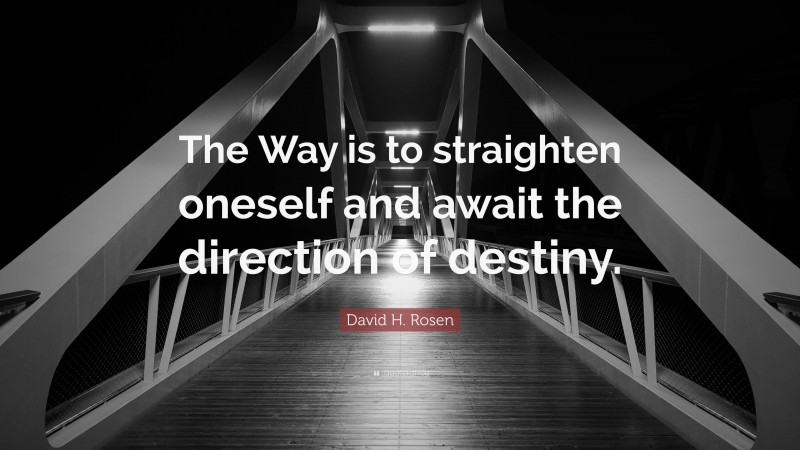 David H. Rosen Quote: “The Way is to straighten oneself and await the direction of destiny.”