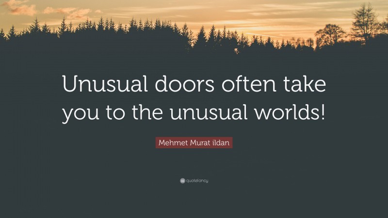 Mehmet Murat ildan Quote: “Unusual doors often take you to the unusual worlds!”