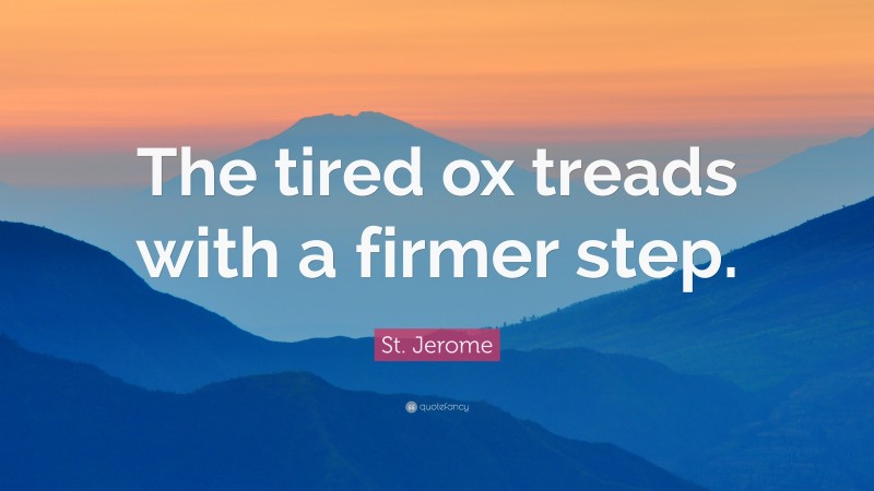 St. Jerome Quote: “The tired ox treads with a firmer step.”
