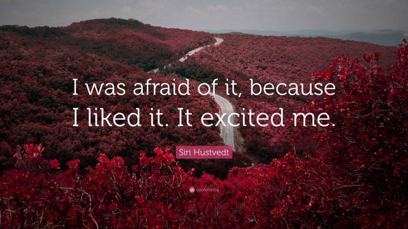 Siri Hustvedt Quote: “I was afraid of it, because I liked it. It excited me.”