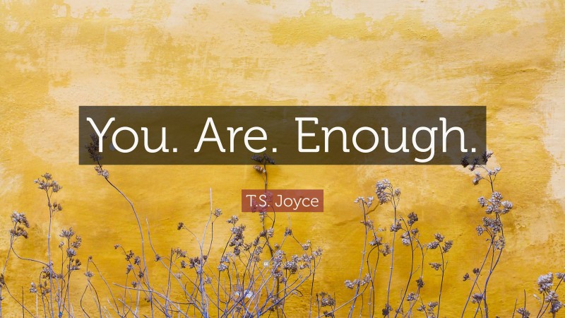 T.S. Joyce Quote: “You. Are. Enough.”
