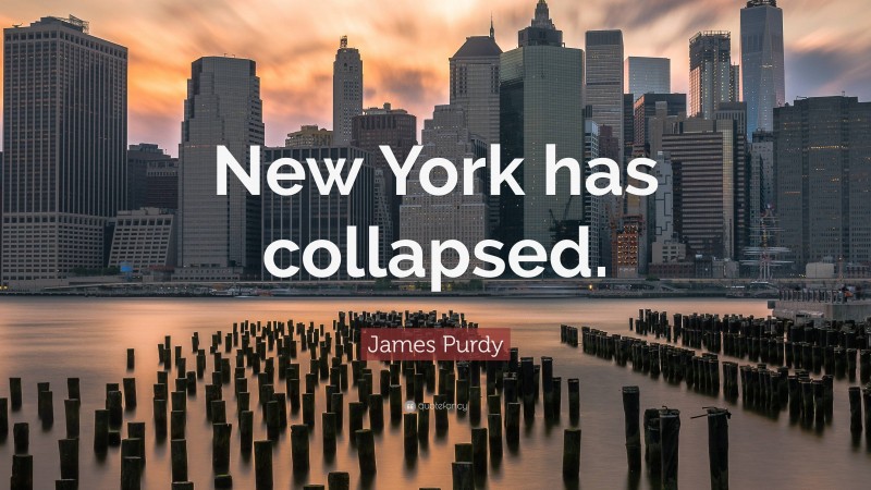James Purdy Quote: “New York has collapsed.”