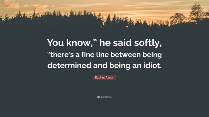 Rachel Aaron Quote: “You know,” he said softly, “there’s a fine line between being determined and being an idiot.”