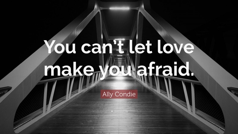 Ally Condie Quote: “You can’t let love make you afraid.”