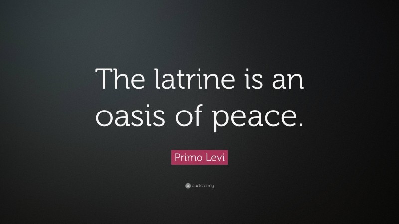 Primo Levi Quote: “The latrine is an oasis of peace.”