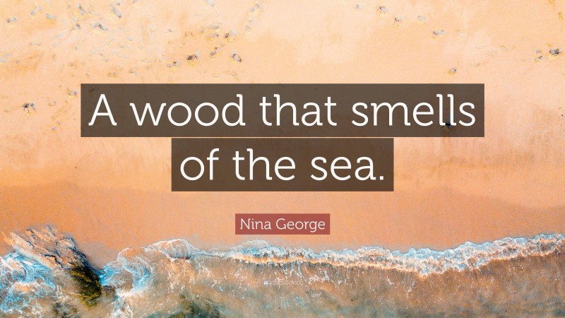 Nina George Quote: “A wood that smells of the sea.”