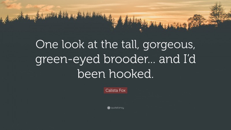 Calista Fox Quote: “One look at the tall, gorgeous, green-eyed brooder... and I’d been hooked.”
