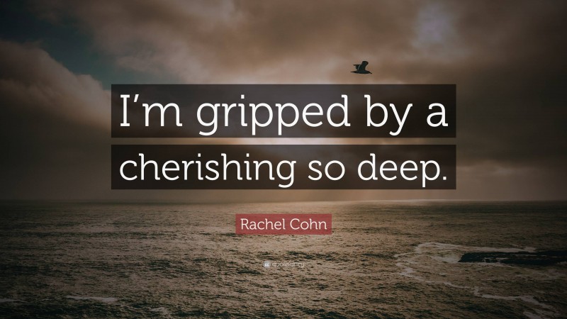 Rachel Cohn Quote: “I’m gripped by a cherishing so deep.”