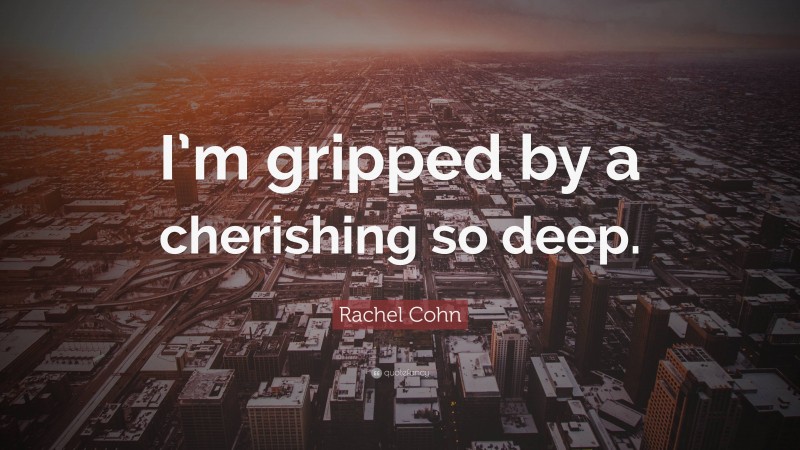 Rachel Cohn Quote: “I’m gripped by a cherishing so deep.”