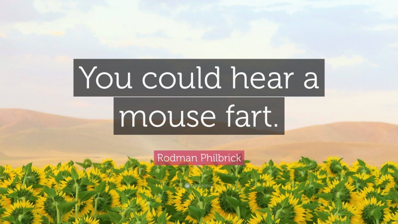 Rodman Philbrick Quote: “You could hear a mouse fart.”