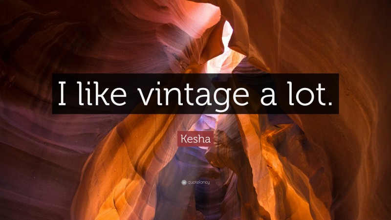 Kesha Quote: “I like vintage a lot.”