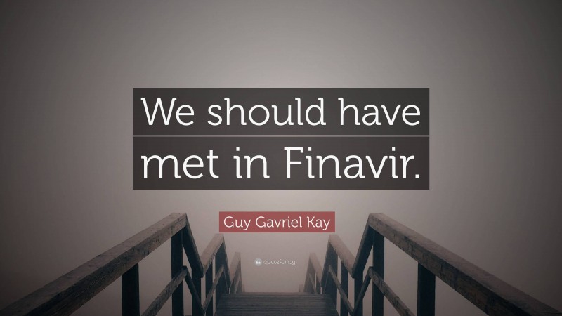 Guy Gavriel Kay Quote: “We should have met in Finavir.”