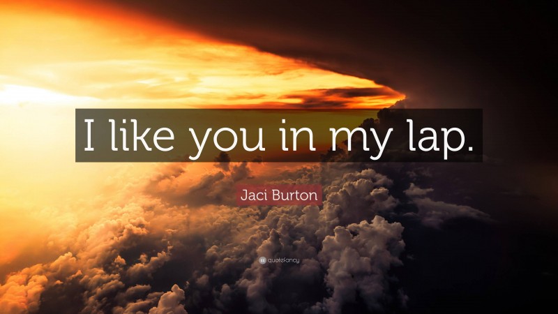 Jaci Burton Quote: “I like you in my lap.”