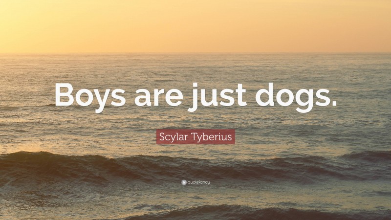 Scylar Tyberius Quote: “Boys are just dogs.”