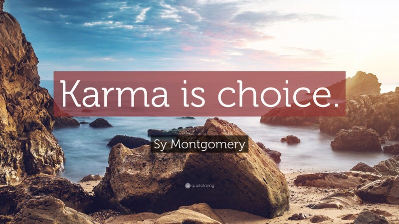 Sy Montgomery Quote: “Karma is choice.”