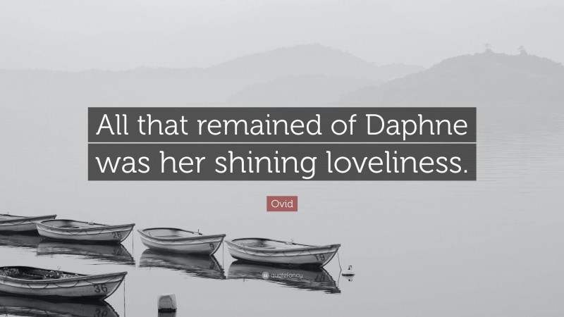 Ovid Quote: “All that remained of Daphne was her shining loveliness.”
