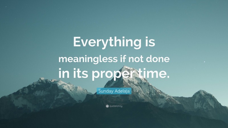 Sunday Adelaja Quote: “Everything is meaningless if not done in its proper time.”