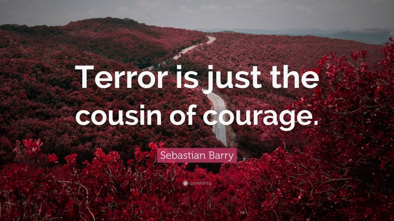 Sebastian Barry Quote: “Terror is just the cousin of courage.”