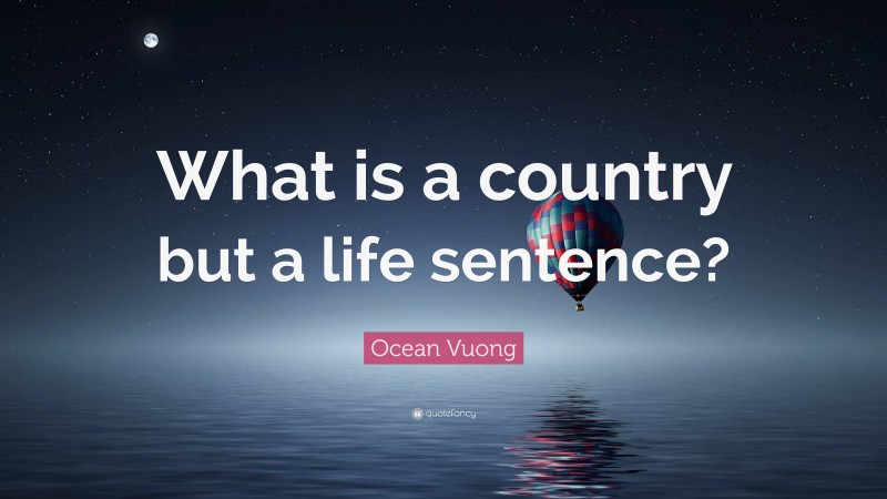Ocean Vuong Quote: “What is a country but a life sentence?”