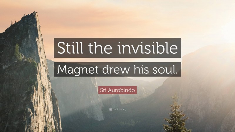 Sri Aurobindo Quote: “Still the invisible Magnet drew his soul.”