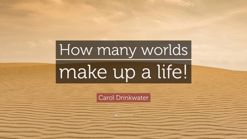 Carol Drinkwater Quote: “How many worlds make up a life!”