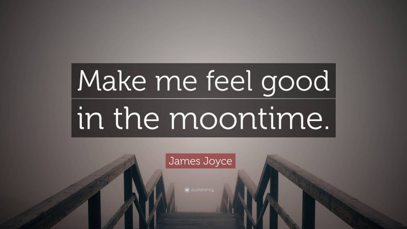 James Joyce Quote: “Make me feel good in the moontime.”