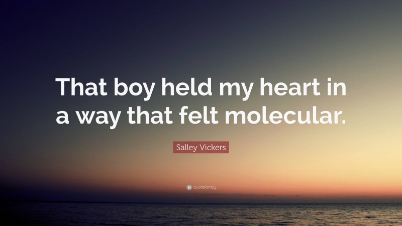 Salley Vickers Quote: “That boy held my heart in a way that felt molecular.”