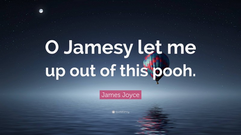 James Joyce Quote: “O Jamesy let me up out of this pooh.”
