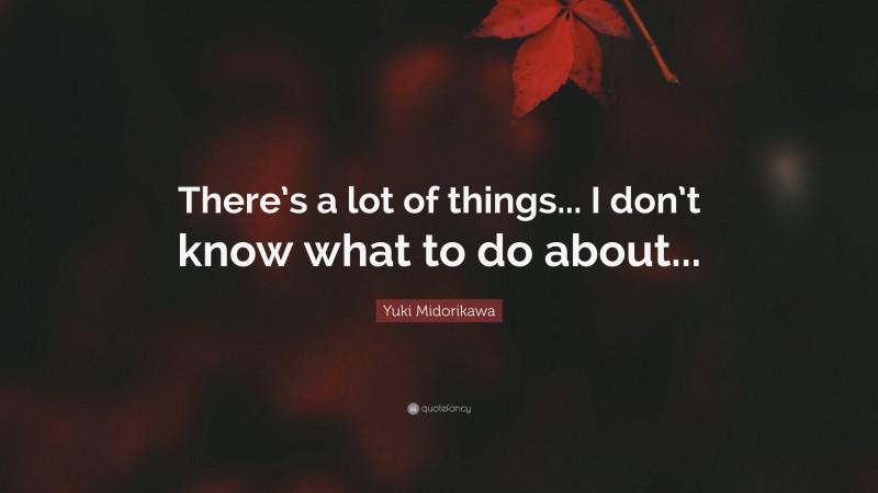 Yuki Midorikawa Quote: “There’s a lot of things... I don’t know what to do about...”