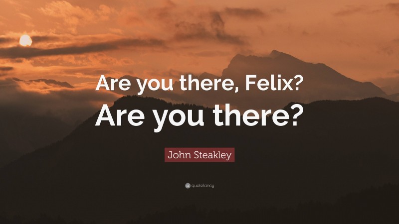 John Steakley Quote: “Are you there, Felix? Are you there?”