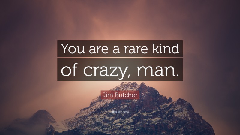 Jim Butcher Quote: “You are a rare kind of crazy, man.”