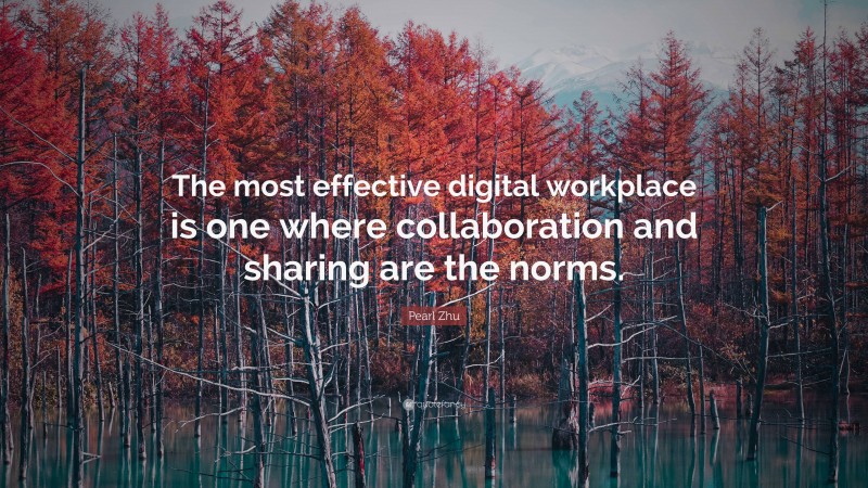 Pearl Zhu Quote: “The most effective digital workplace is one where collaboration and sharing are the norms.”