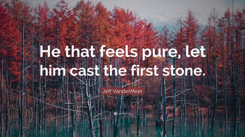 Jeff VanderMeer Quote: “He that feels pure, let him cast the first stone.”