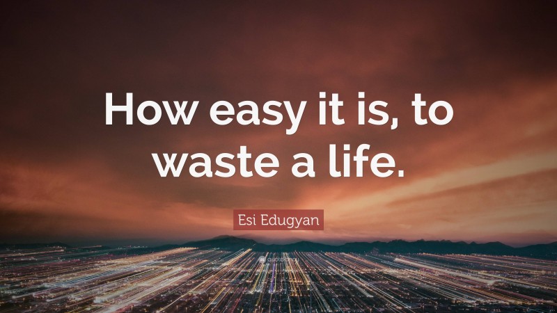 Esi Edugyan Quote: “How easy it is, to waste a life.”