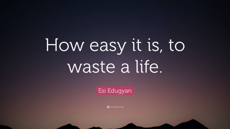 Esi Edugyan Quote: “How easy it is, to waste a life.”