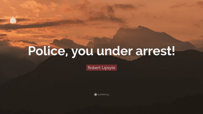 Robert Lipsyte Quote: “Police, you under arrest!”