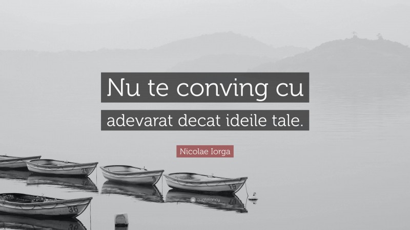 Nicolae Iorga Quote: “Nu te conving cu adevarat decat ideile tale.”